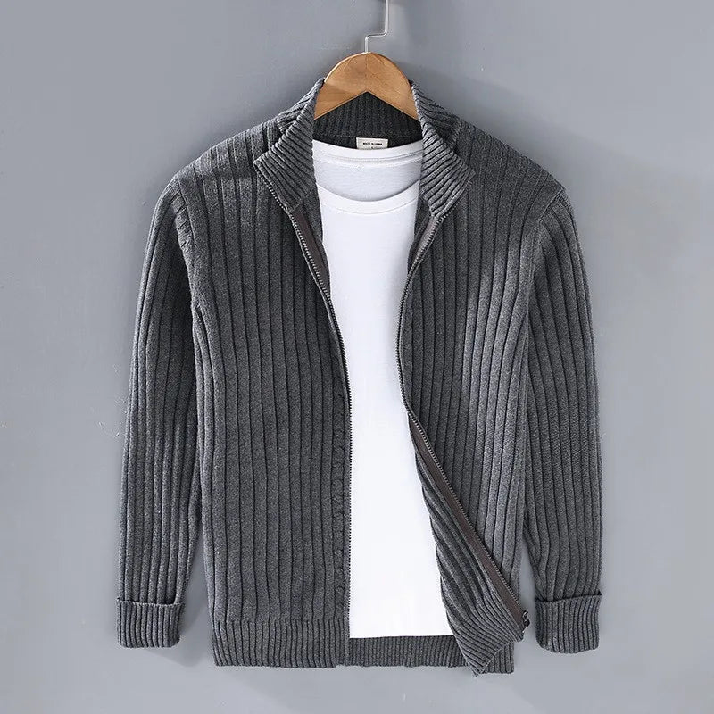 Chaqueta de Punto Acanalada para Hombre
