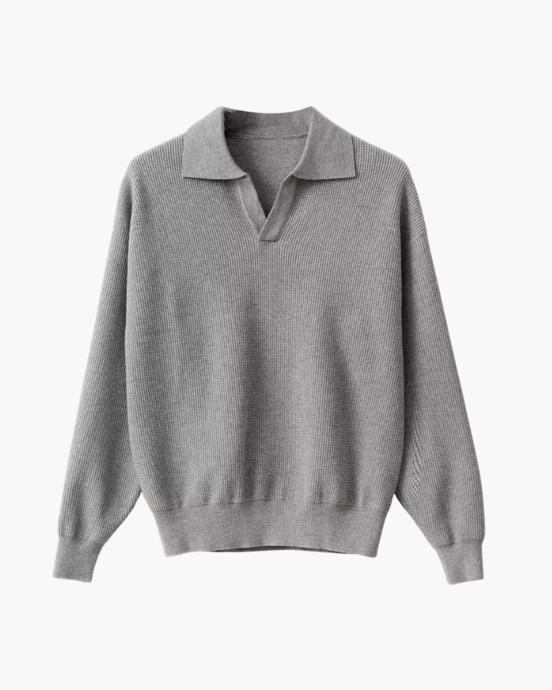 Suéter Polo de Punto Texturizado