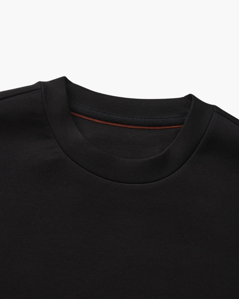 Sudadera de Cuello Redondo en Modal y Algodón