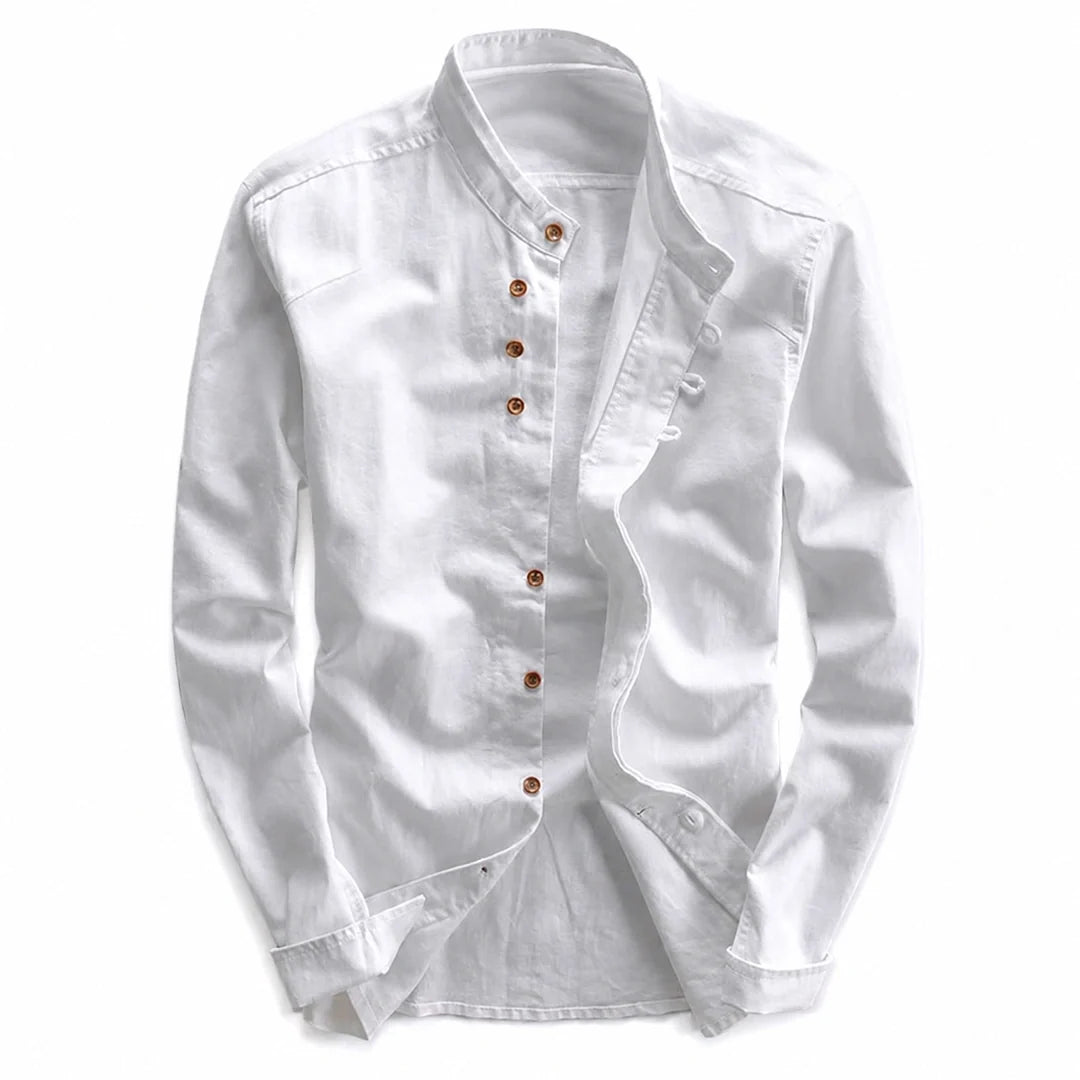 Camisa de Cuello Mao para Hombre