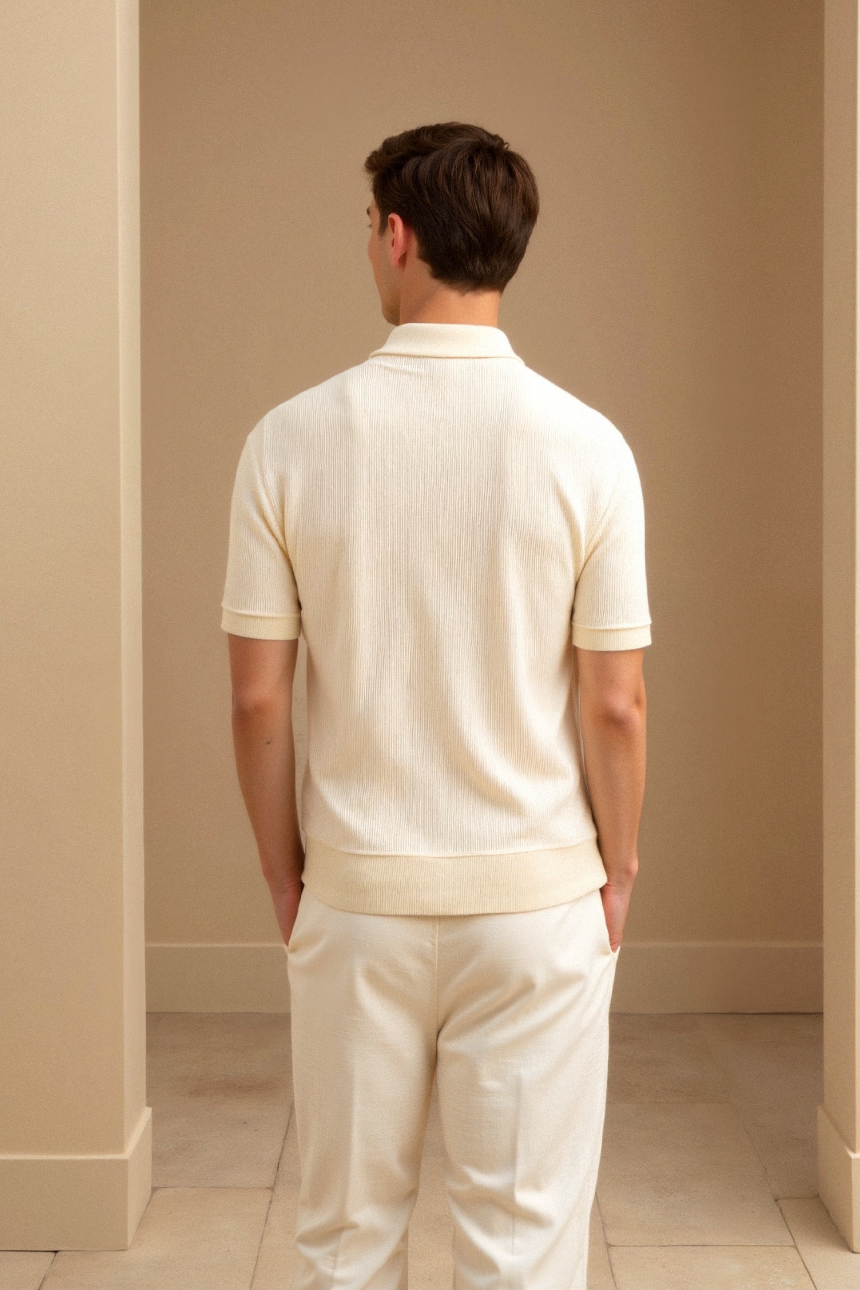 Polo Estructurado de Algodón para Hombre