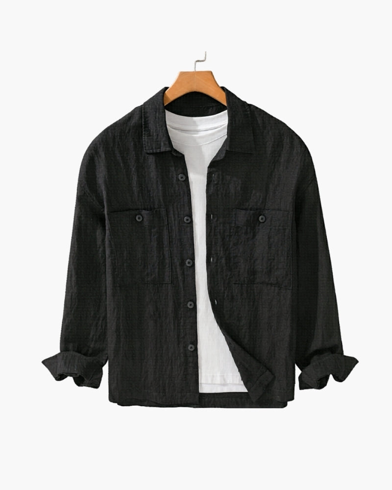Camisa Overshirt de Tencel y Lino