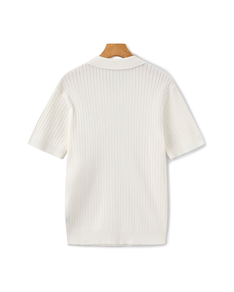 Polo de Punto Acanalado para Hombre