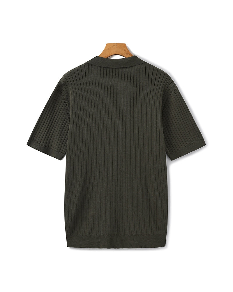 Polo de Punto Acanalado para Hombre