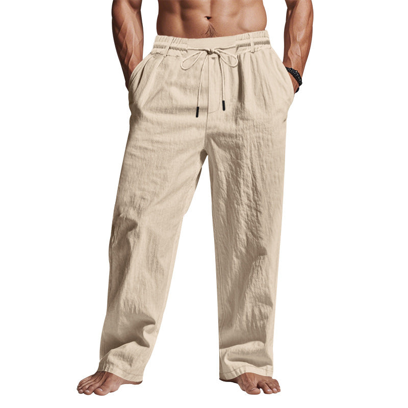Pantalón de Lino con Cordón para Hombre