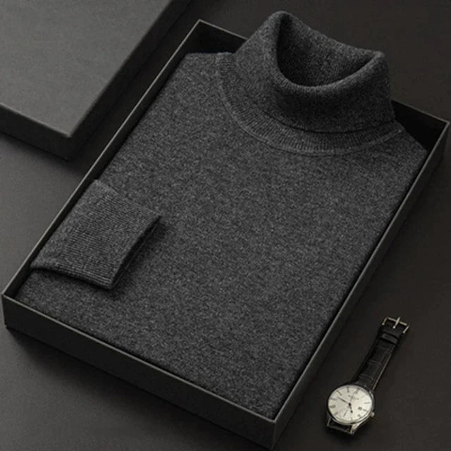 Suéter de Cashmere Cuello Alto para Hombre