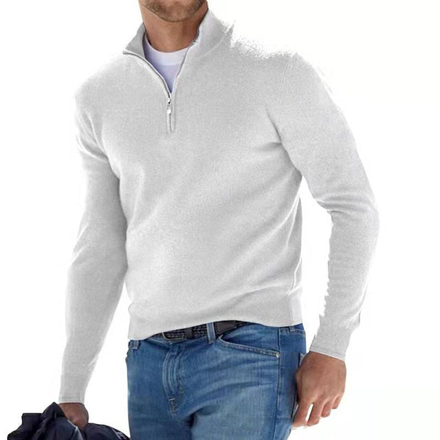 Suéter de Punto con Cierre para Hombre Elegante