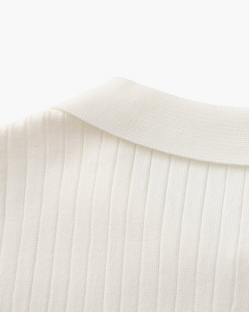 Polo de Punto Acanalado para Hombre