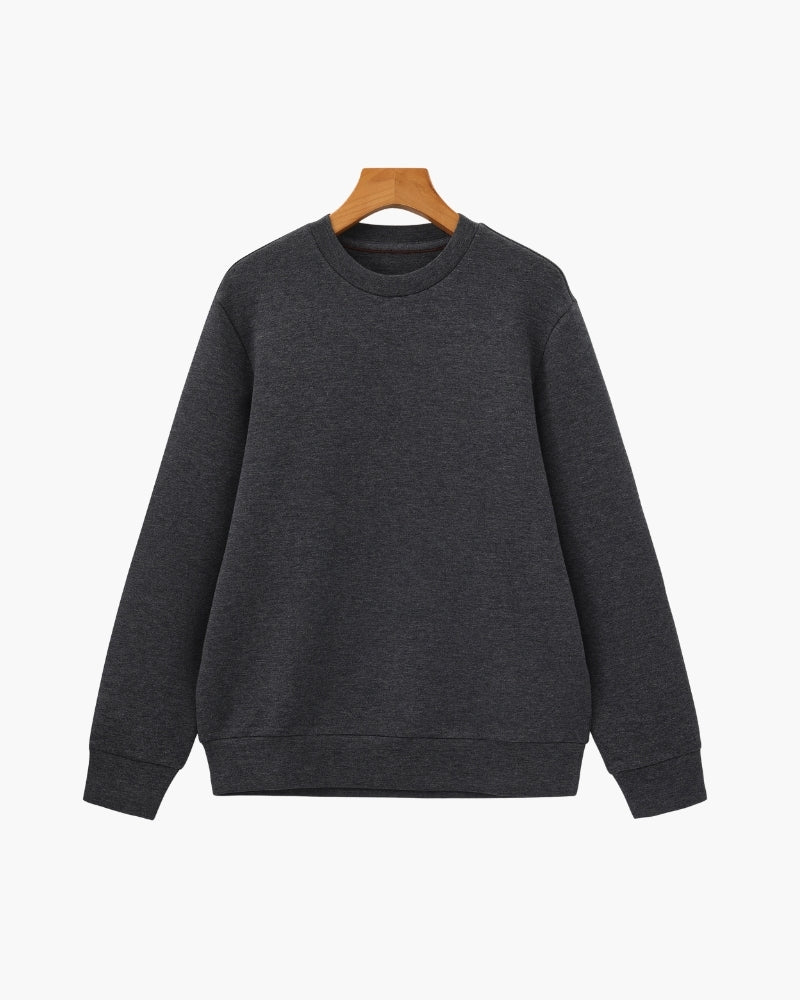 Sudadera de Cuello Redondo en Modal y Algodón
