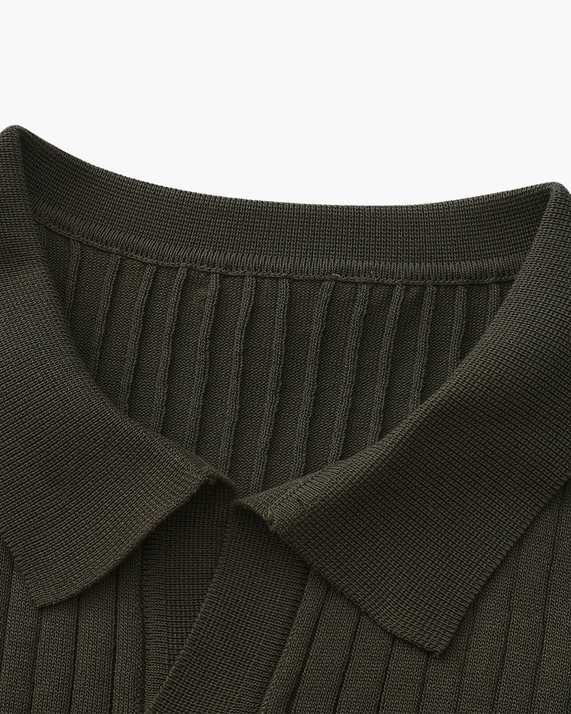 Polo de Punto Acanalado para Hombre
