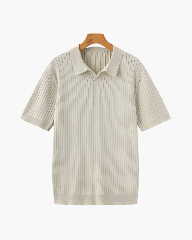 Polo de Punto Acanalado para Hombre
