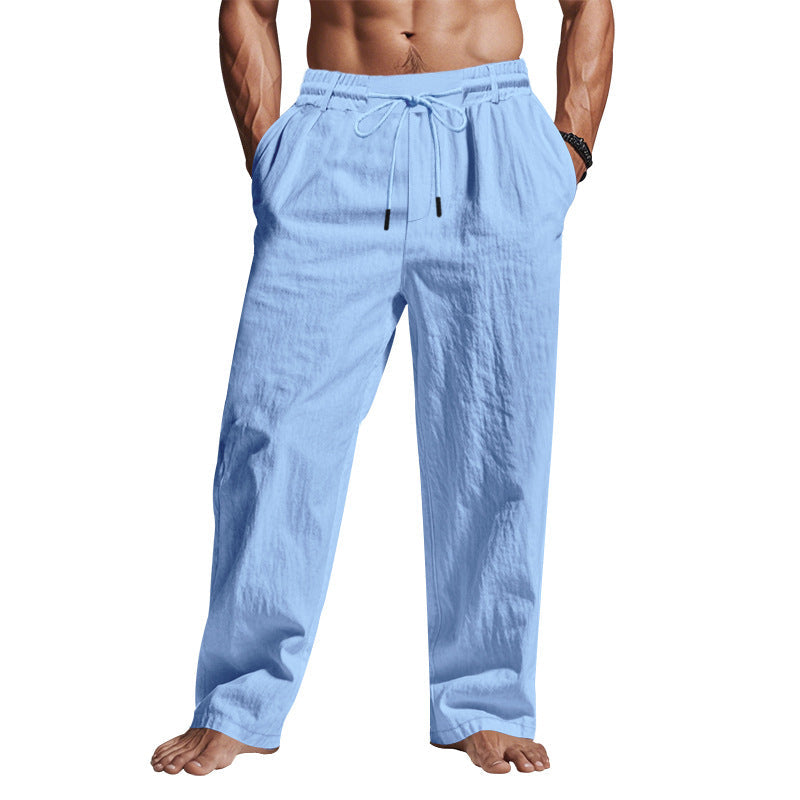 Pantalón de Lino con Cordón para Hombre