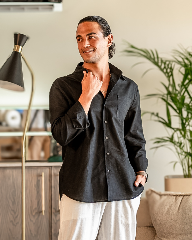 Set Monocromático de Lino: Camisa y Pantalón