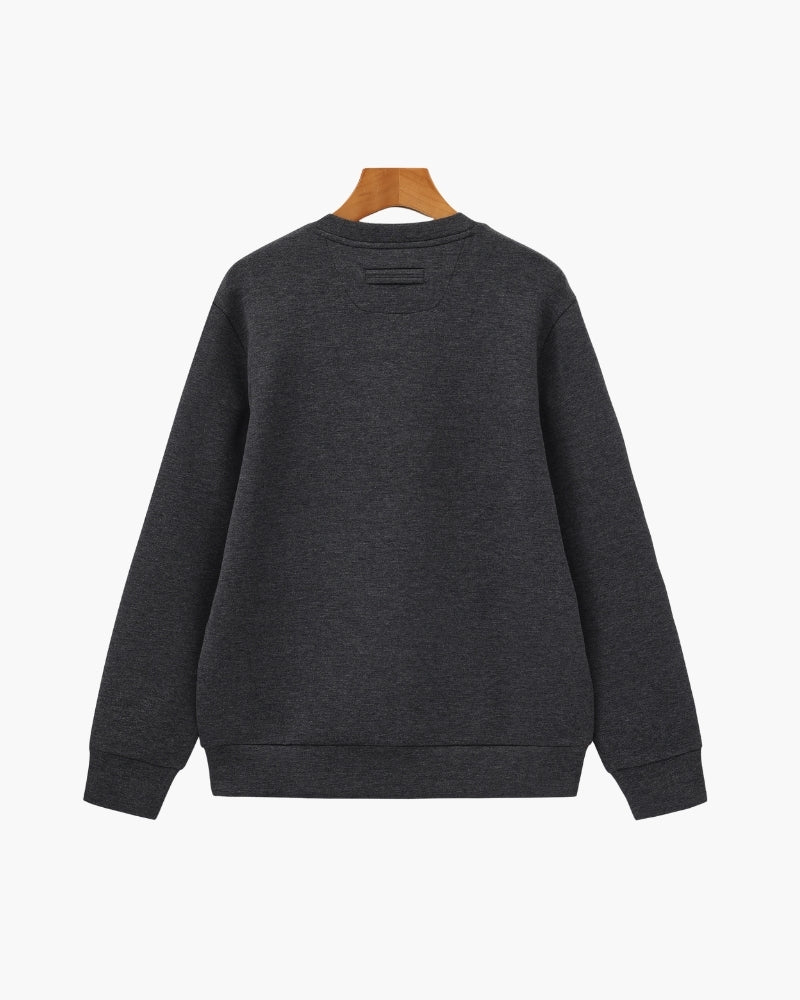 Sudadera de Cuello Redondo en Modal y Algodón