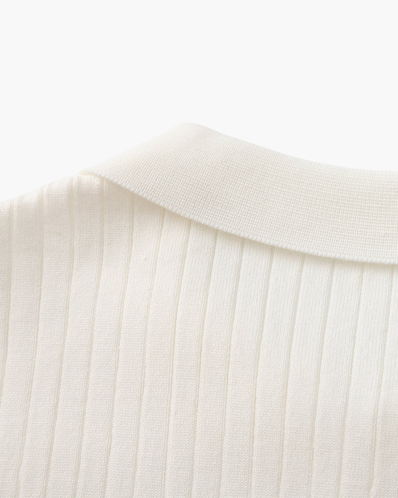 Polo de Punto Acanalado para Hombre