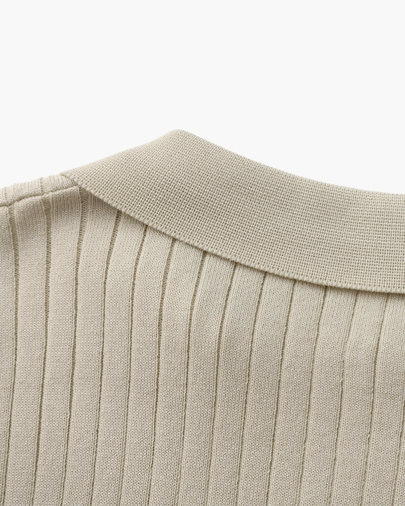 Polo de Punto Acanalado para Hombre