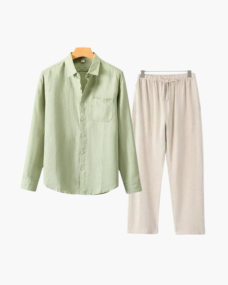 Set de Camisa y Pantalón de Lino para Hombre