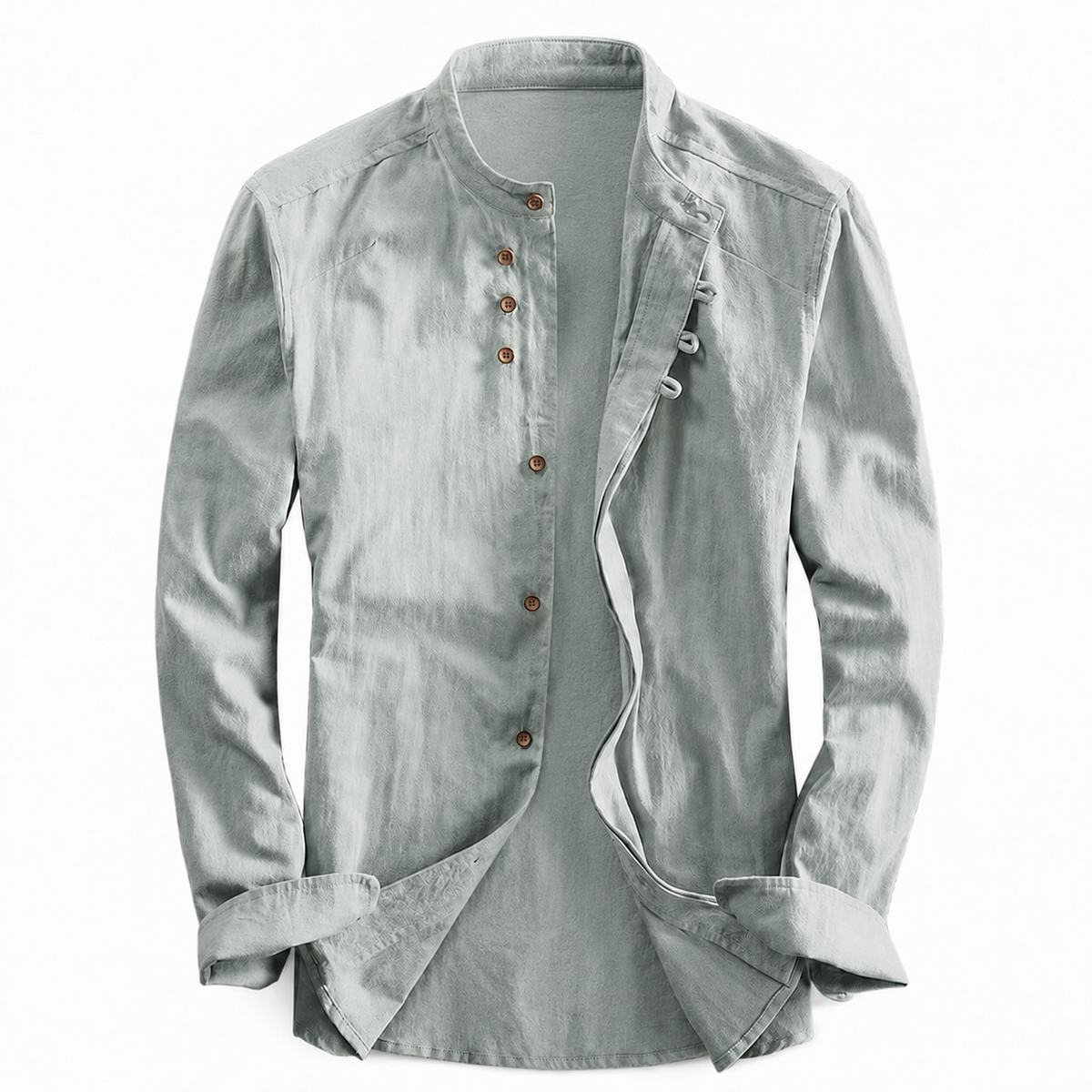 Camisa de Cuello Mao para Hombre