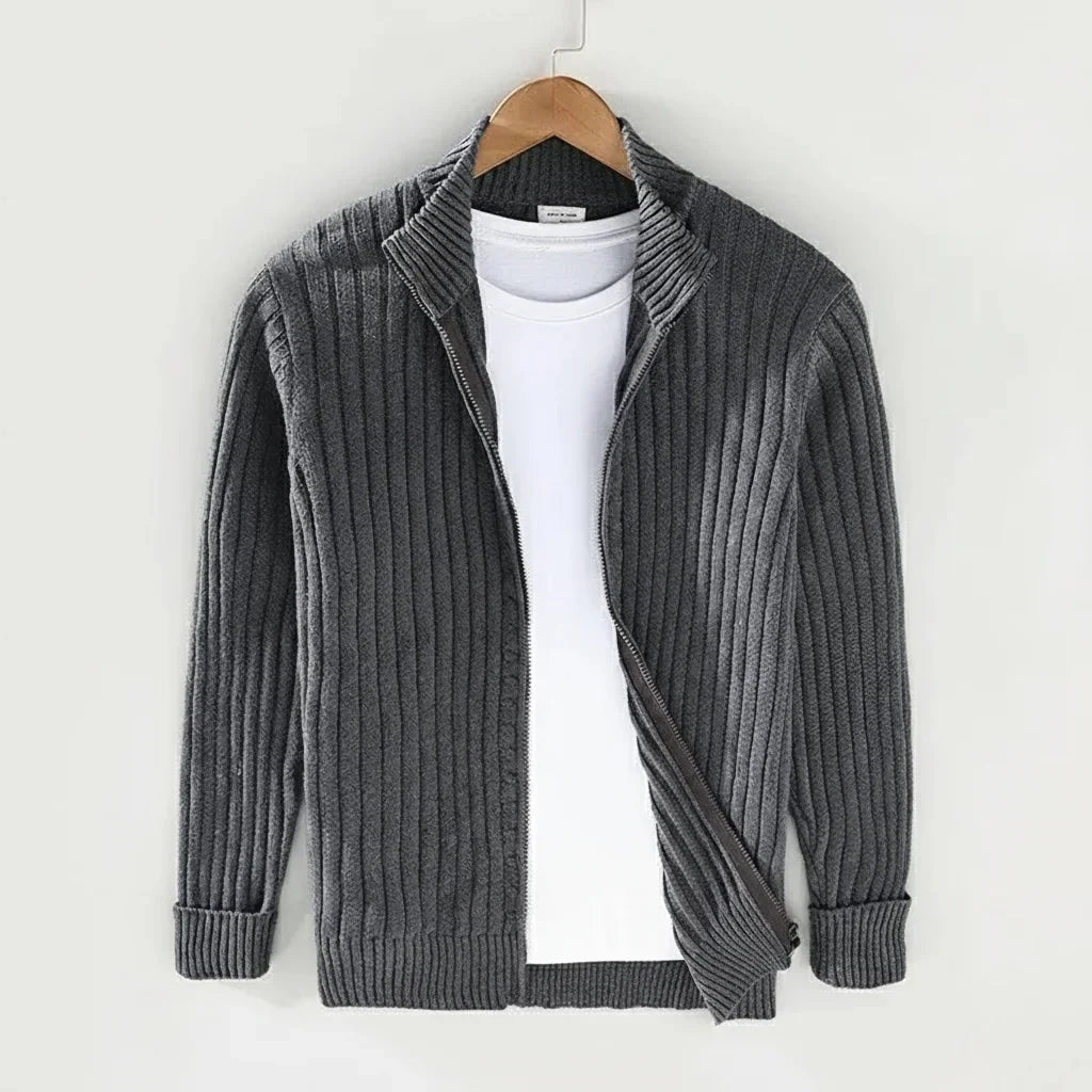 Chaqueta de Punto Acanalada para Hombre