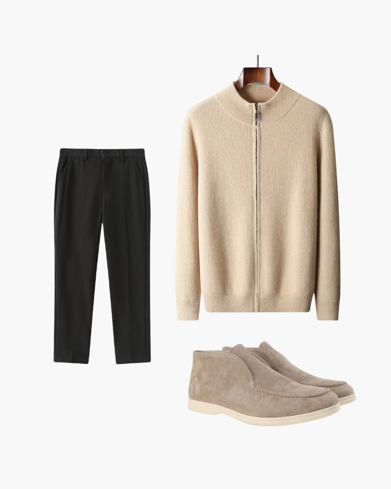 Set de Chaleco de Cashmere y Mocasines
