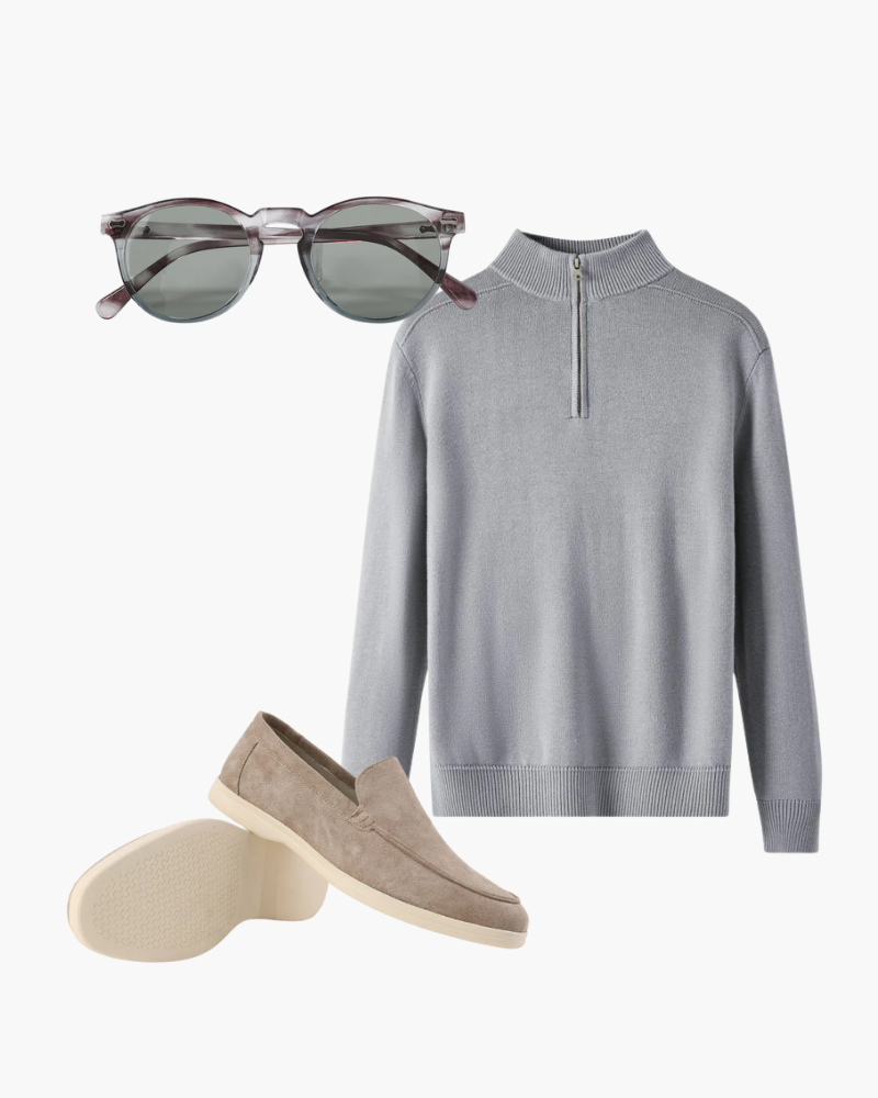 Set de Suéter Merino, Lentes y Mocasines