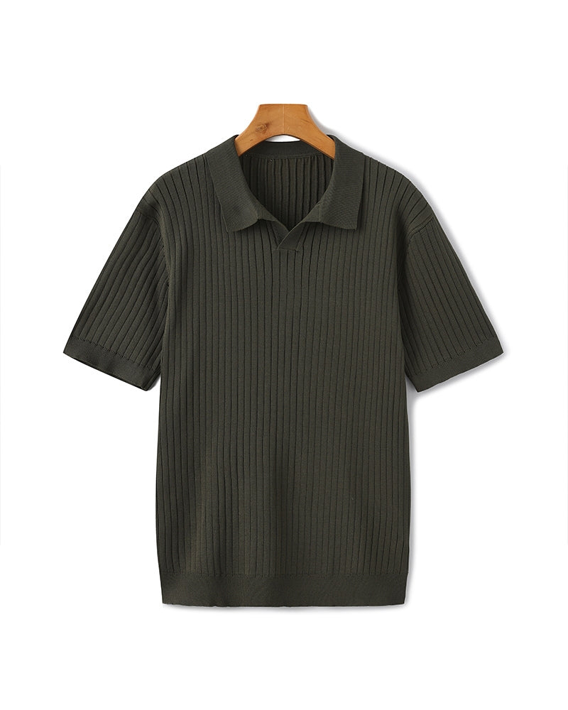 Polo de Punto Acanalado para Hombre