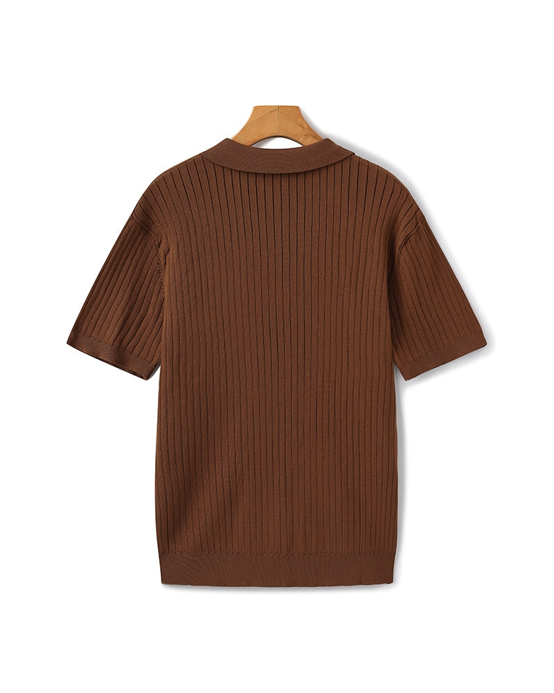 Polo de Punto Acanalado para Hombre
