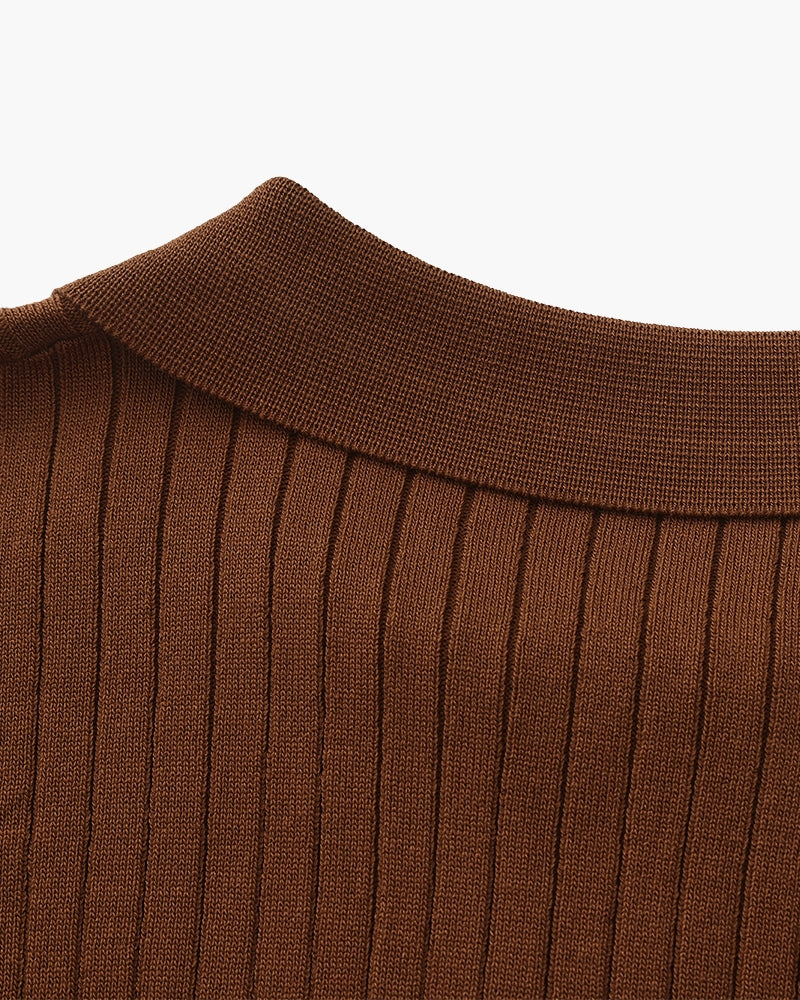 Polo de Punto Acanalado para Hombre