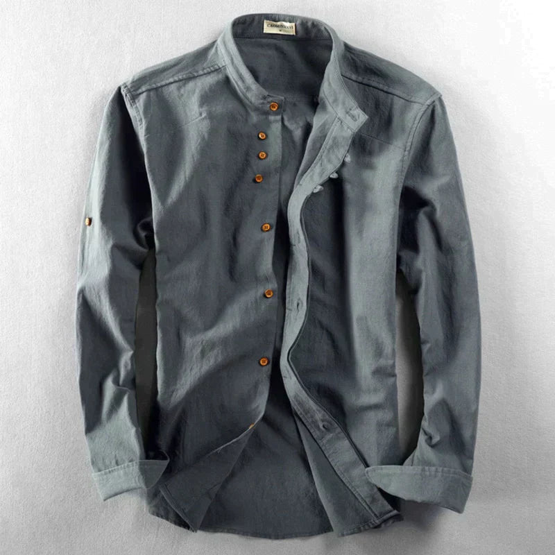 Camisa de Cuello Grandad para Hombre