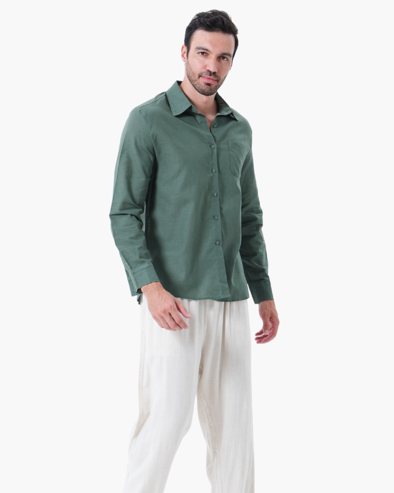 Set de Camisa y Pantalón de Lino para Hombre