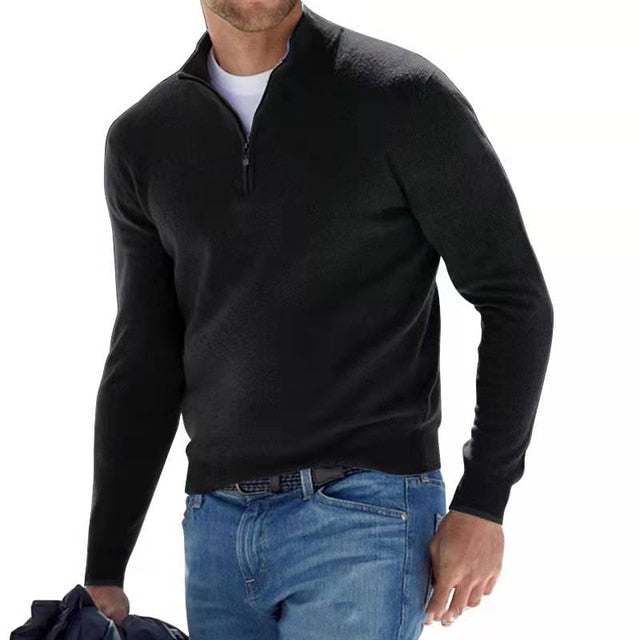 Suéter de Punto con Cierre para Hombre Elegante