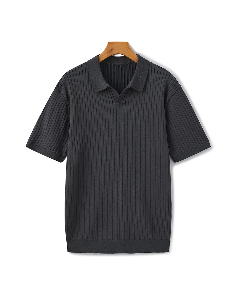 Polo de Punto Acanalado para Hombre