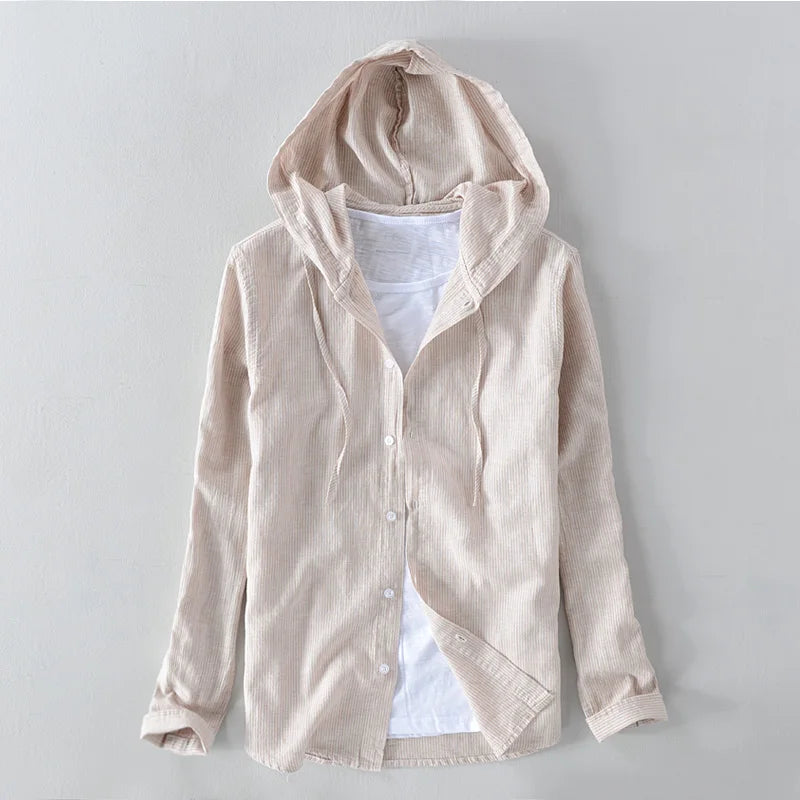 Sudadera de Lino con Capucha para Hombre