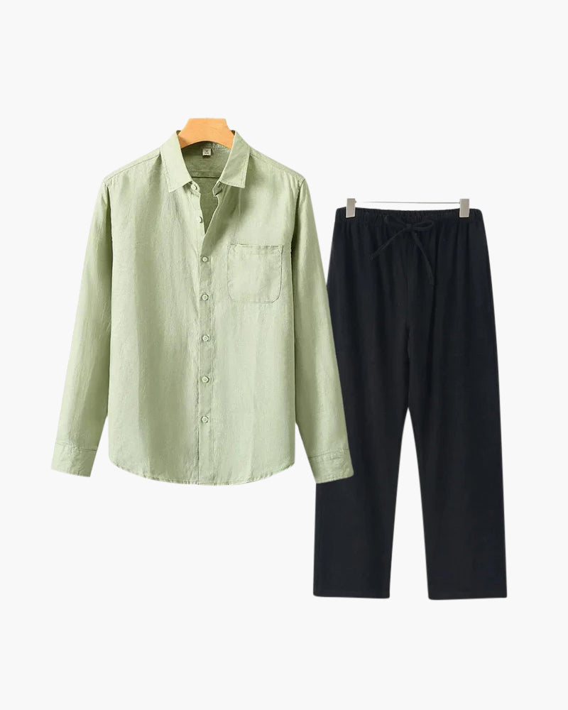 Set de Camisa y Pantalón de Lino para Hombre