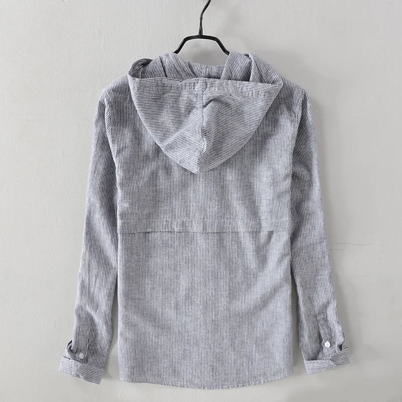 Sudadera de Lino con Capucha para Hombre