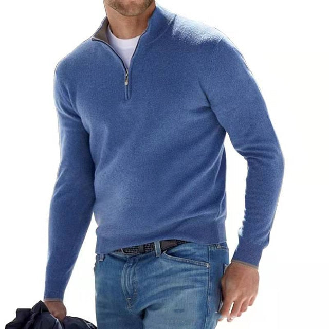 Suéter de Punto con Cierre para Hombre Elegante