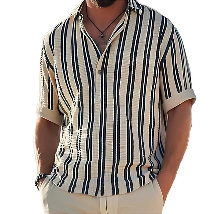 Playera Rayada de Algodón para Hombre