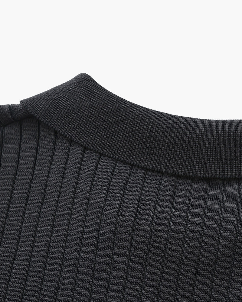Polo de Punto Acanalado para Hombre