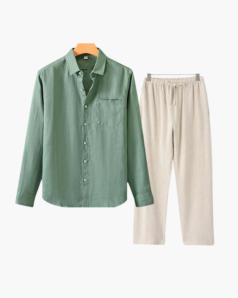 Set de Camisa y Pantalón de Lino para Hombre