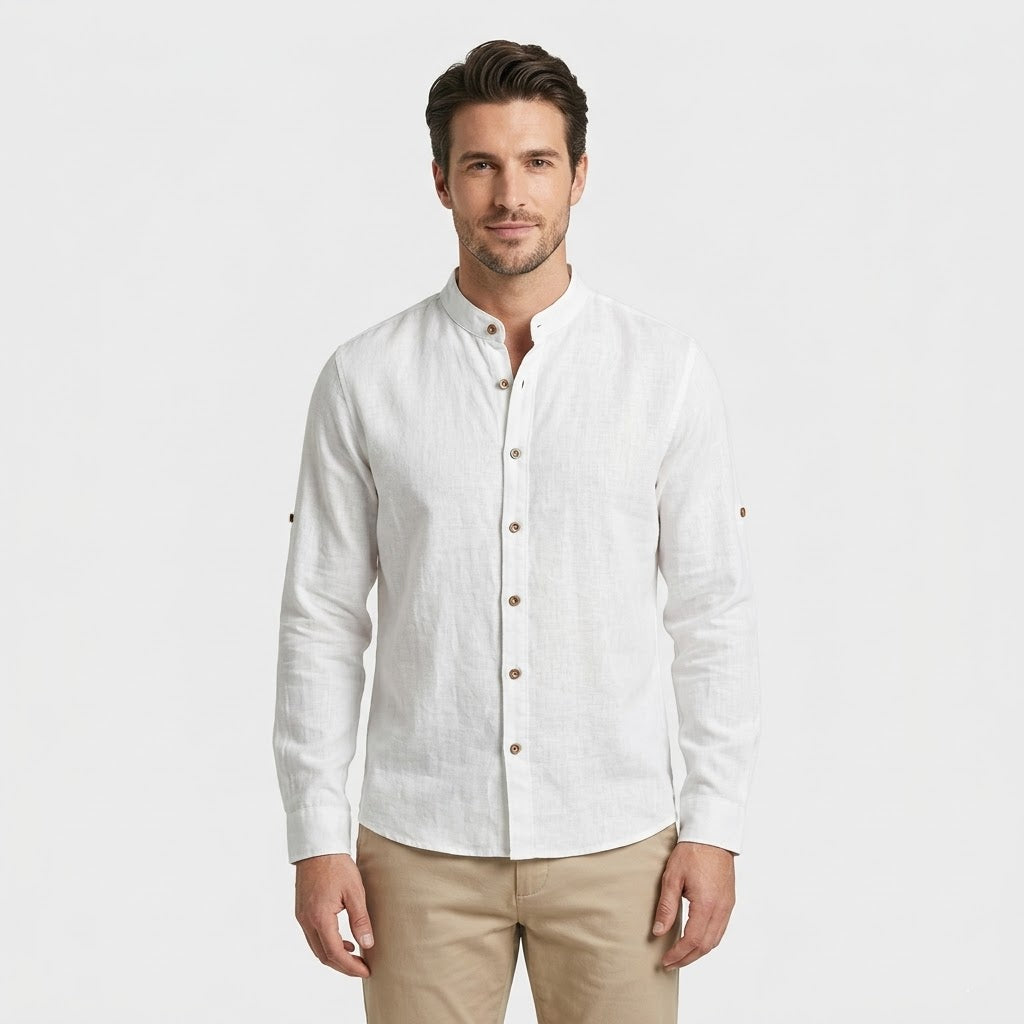 Camisa de Cuello Grandad para Hombre