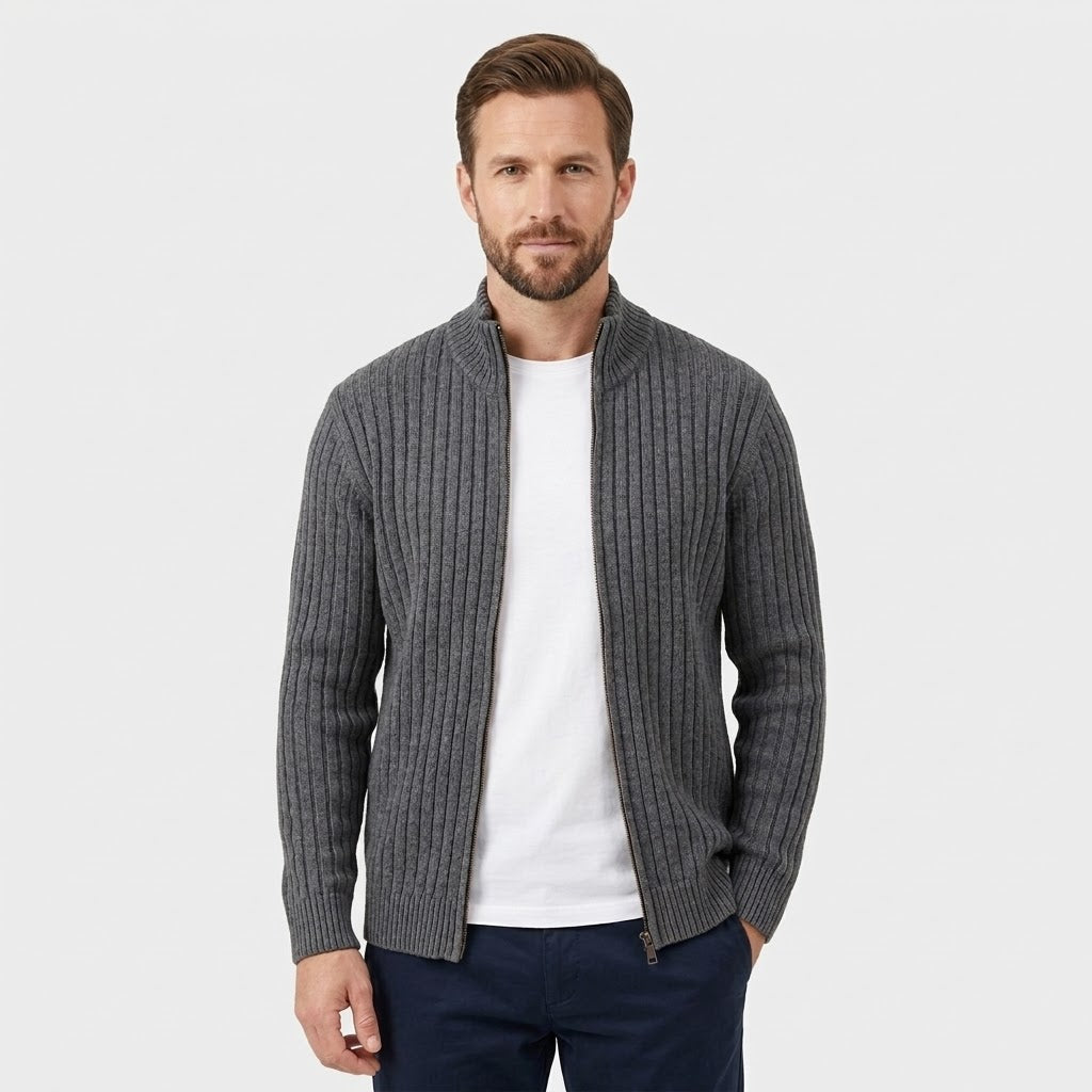 Chaqueta de Punto Acanalada para Hombre