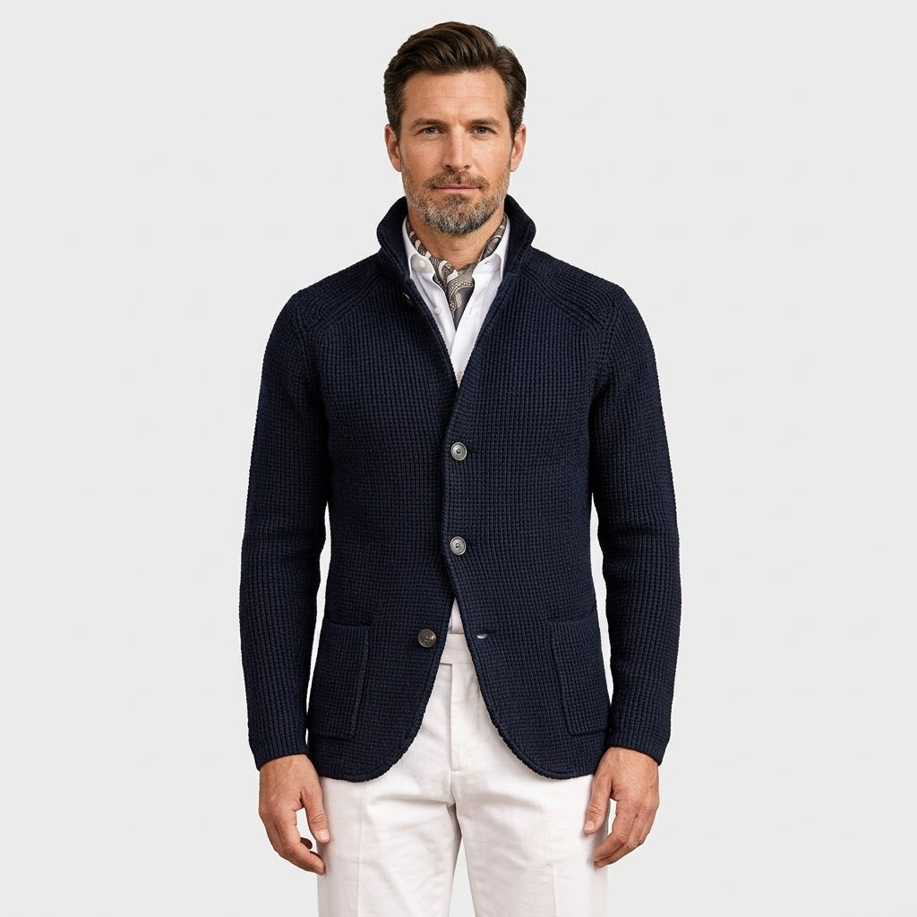 Cárdigan de Cuello Alto para Hombre